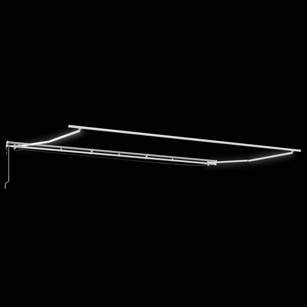 Utfällbar markis med LED -remsljus Gul och Orange 600 × 300 cm