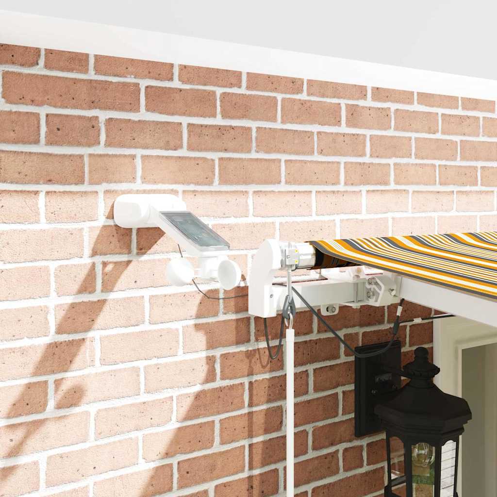 Utfällbar markis med LED -remsljus Flerfärgsdesign 600 × 300 cm