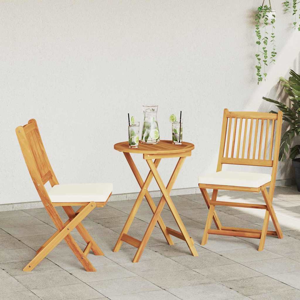 Trädgårds Bistro Set 3 pcs Brun Massivt Akaciaträ
