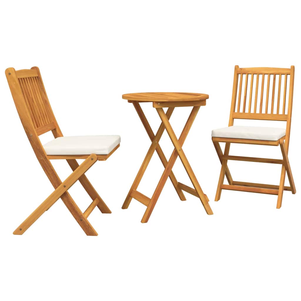Trädgårds Bistro Set 3 pcs Brun Massivt Akaciaträ