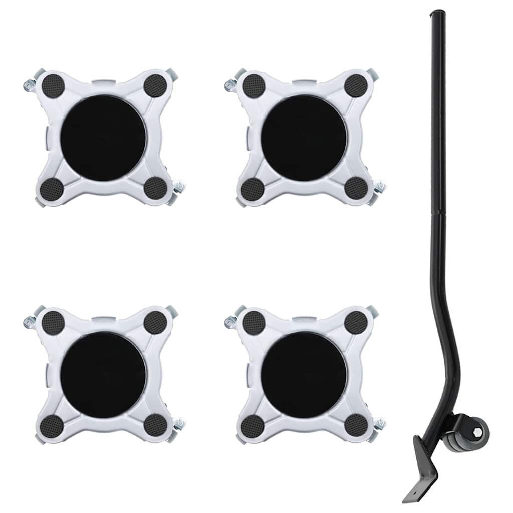 Möbelhjul 4 st med lyftare 15,5x15,5x5,5 cm stål 1000 kg