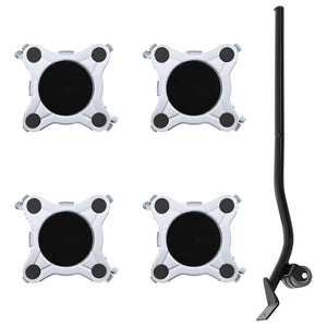 Möbelhjul 4 st med lyftare 15,5x15,5x5,5 cm stål 1000 kg