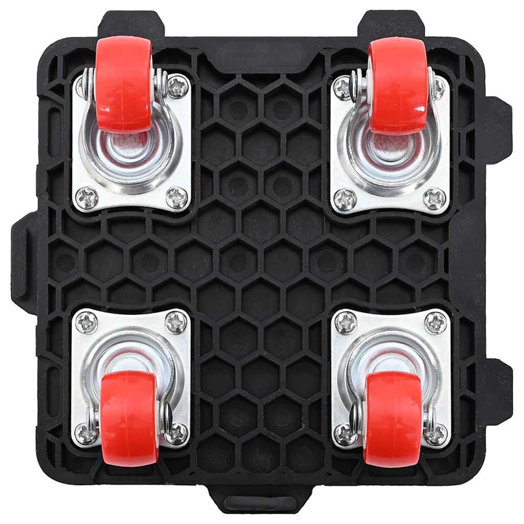 Möbelhjul 4 st med lyftare svarta 13,5x13,5x4,2 cm 300 kg