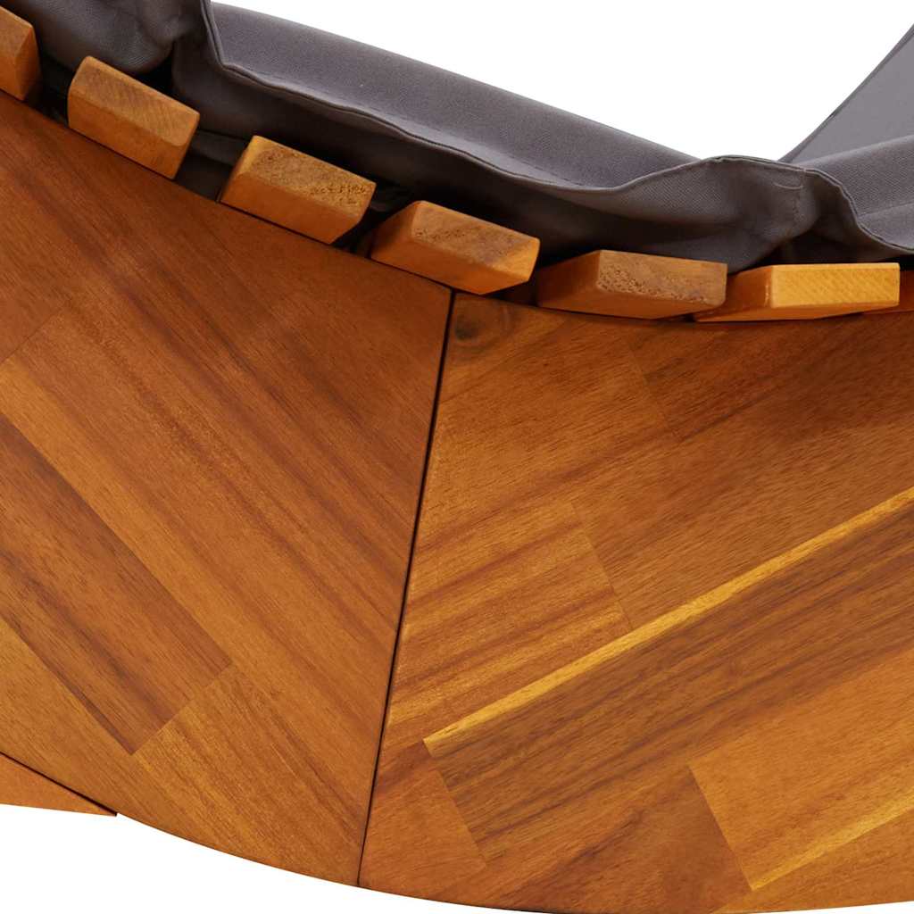 Solstol med kudde 2-person 2 pcs Brun Massivt Akaciaträ