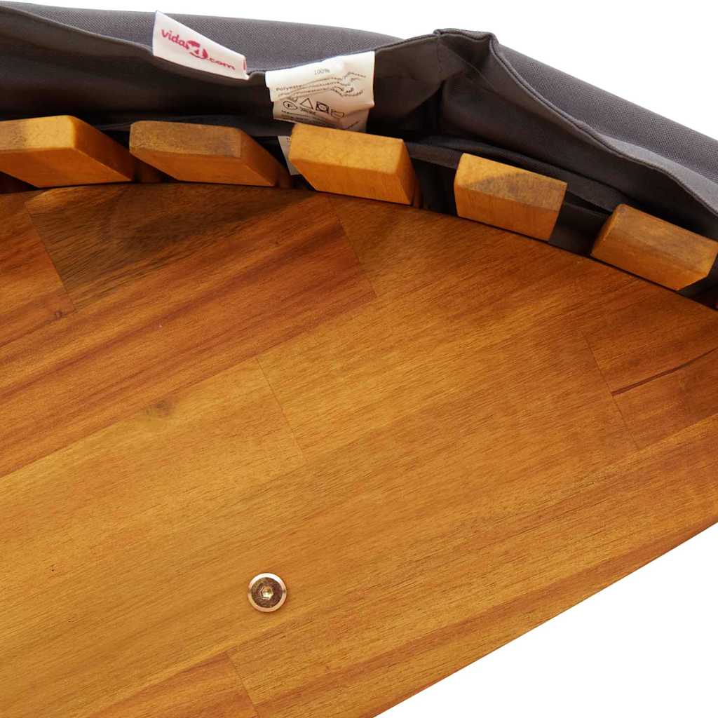 Solstol med kudde 2-person 2 pcs Brun Massivt Akaciaträ