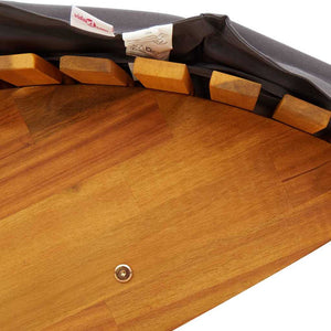 Solstol med kudde 2-person 2 pcs Brun Massivt Akaciaträ