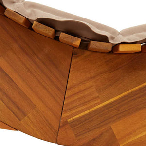 Solstol med kudde 2-person 2 pcs Brun Massivt Akaciaträ