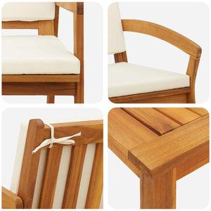 Bistroset med kudde 3 pcs Brun 114.5 x 70.5 x 72.5 cm Polyester