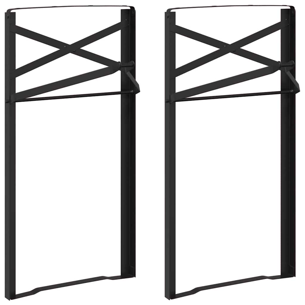 Benkonstruktion för ölbord 2 pcs Svart 39 x 3 x 75 cm