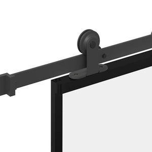 Skjutdörr med beslagset ESG glas och aluminium 90x205 cm