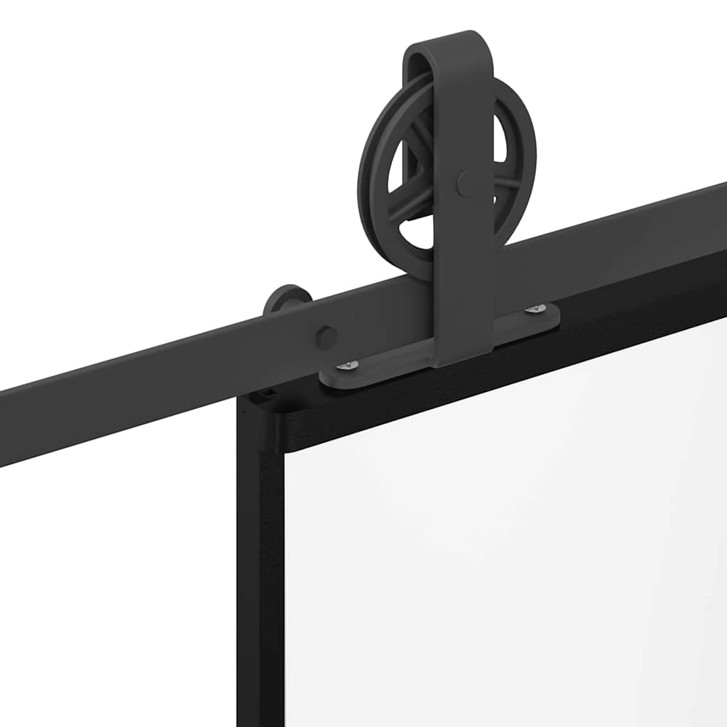 Skjutdörr med beslagset 102x205 cm ESG glas och aluminium