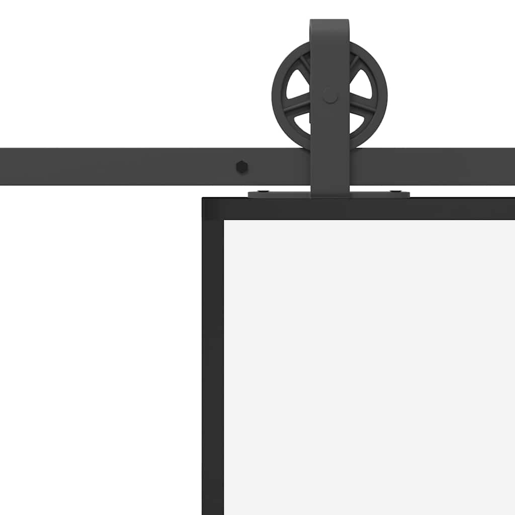 Skjutdörr med beslagset 102x205 cm ESG glas och aluminium