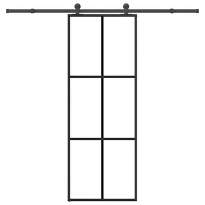 Skjutdörr med beslagset ESG glas och aluminium 76x205 cm