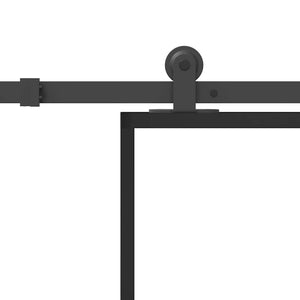 Skjutdörr med beslagset 102x205 cm ESG glas och aluminium