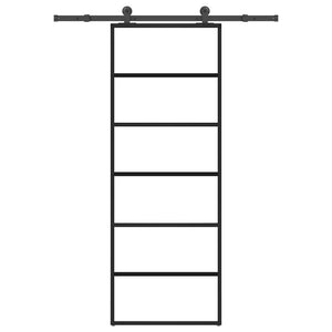 Skjutdörr med beslagset ESG glas och aluminium 76x205 cm