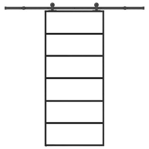 Skjutdörr med beslagset ESG glas och aluminium 90x205 cm