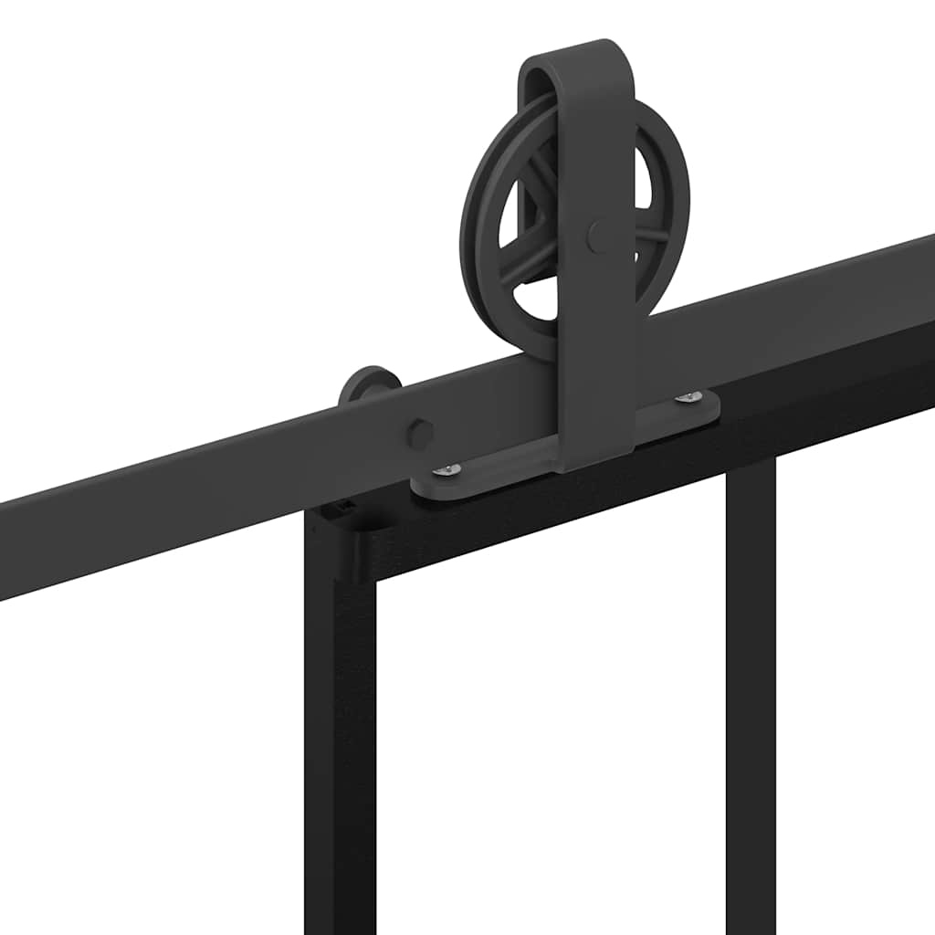 Skjutdörr med beslagset 102x205 cm ESG glas och aluminium