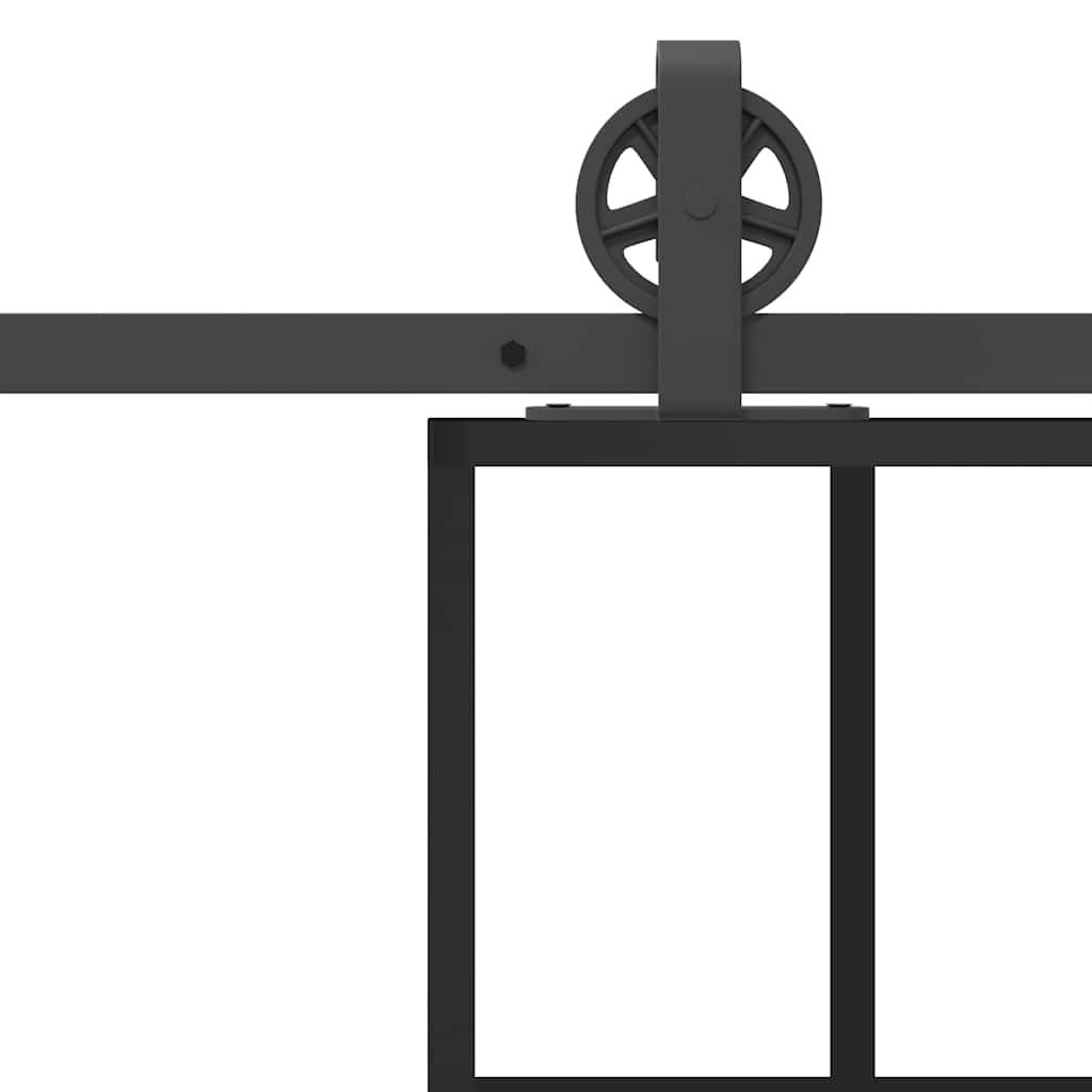 Skjutdörr med beslagset 102x205 cm ESG glas och aluminium