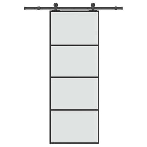 Skjutdörr med beslagset ESG glas och aluminium 76x205 cm