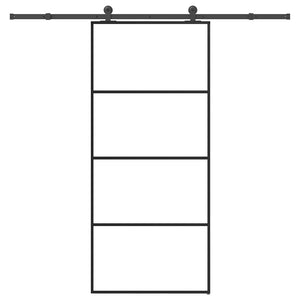 Skjutdörr med beslagset ESG glas och aluminium 90x205 cm