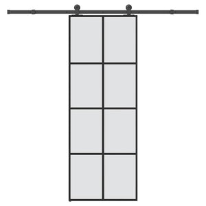 Skjutdörr med beslagset ESG glas och aluminium 76x205 cm
