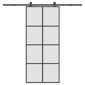 Skjutdörr med beslagset ESG glas och aluminium 90x205 cm