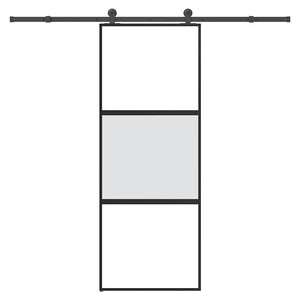 Skjutdörr med beslagset härdat glas och aluminium 76x205 cm