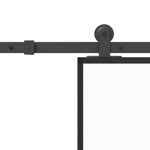 Skjutdörr med beslagset härdat glas och aluminium 76x205 cm