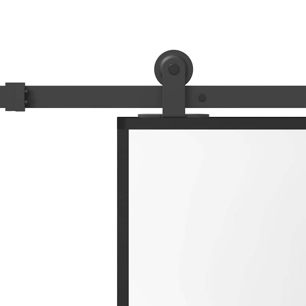 Skjutdörr med beslagset härdat glas och aluminium 76x205 cm