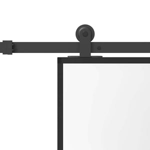 Skjutdörr med beslagset härdat glas och aluminium 76x205 cm