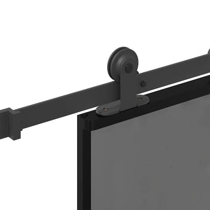 Skjutdörr med beslagset härdat glas och aluminium 76x205 cm