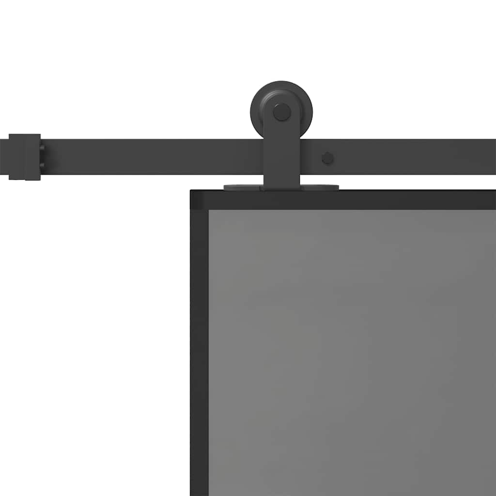 Skjutdörr med beslagset härdat glas och aluminium 76x205 cm