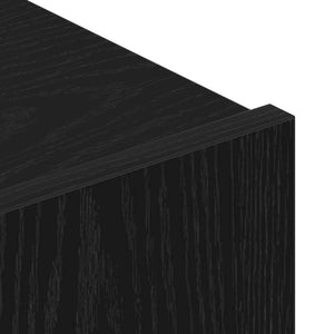 TV-bänkset Väggmonterad 5 pcs Svart Ek Konstruerat trä