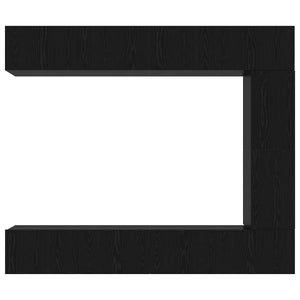 TV-bänkset Väggmonterad 5 pcs Svart Ek Konstruerat trä