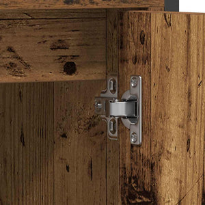 Badrumsmöbelset med hylla med dörr 2 pcs Brun Konstruerat trä