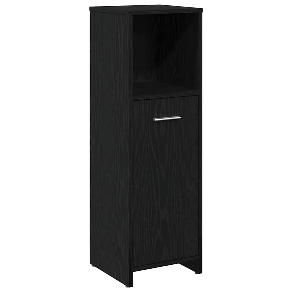 Badrumsmöbelset 4 st Svart Ek 30 x 30 x 183,5 cm