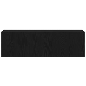 TV-bänkset 4 pcs Svart Ek 130,5 x 30 x 140 cm Konstruerat trä