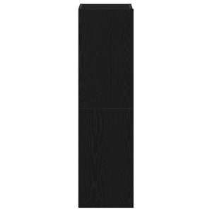 TV-bänkset 4 pcs Svart Ek 130,5 x 30 x 140 cm Konstruerat trä