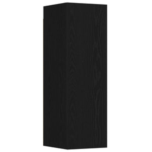 TV-bänkset 3 pcs Svart Ek 130,5 x 30 x 140 cm Konstruerat trä