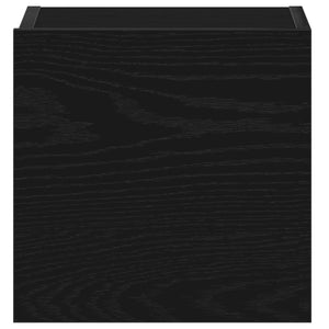 TV-bänkset 3 pcs Svart Ek 130,5 x 30 x 140 cm Konstruerat trä