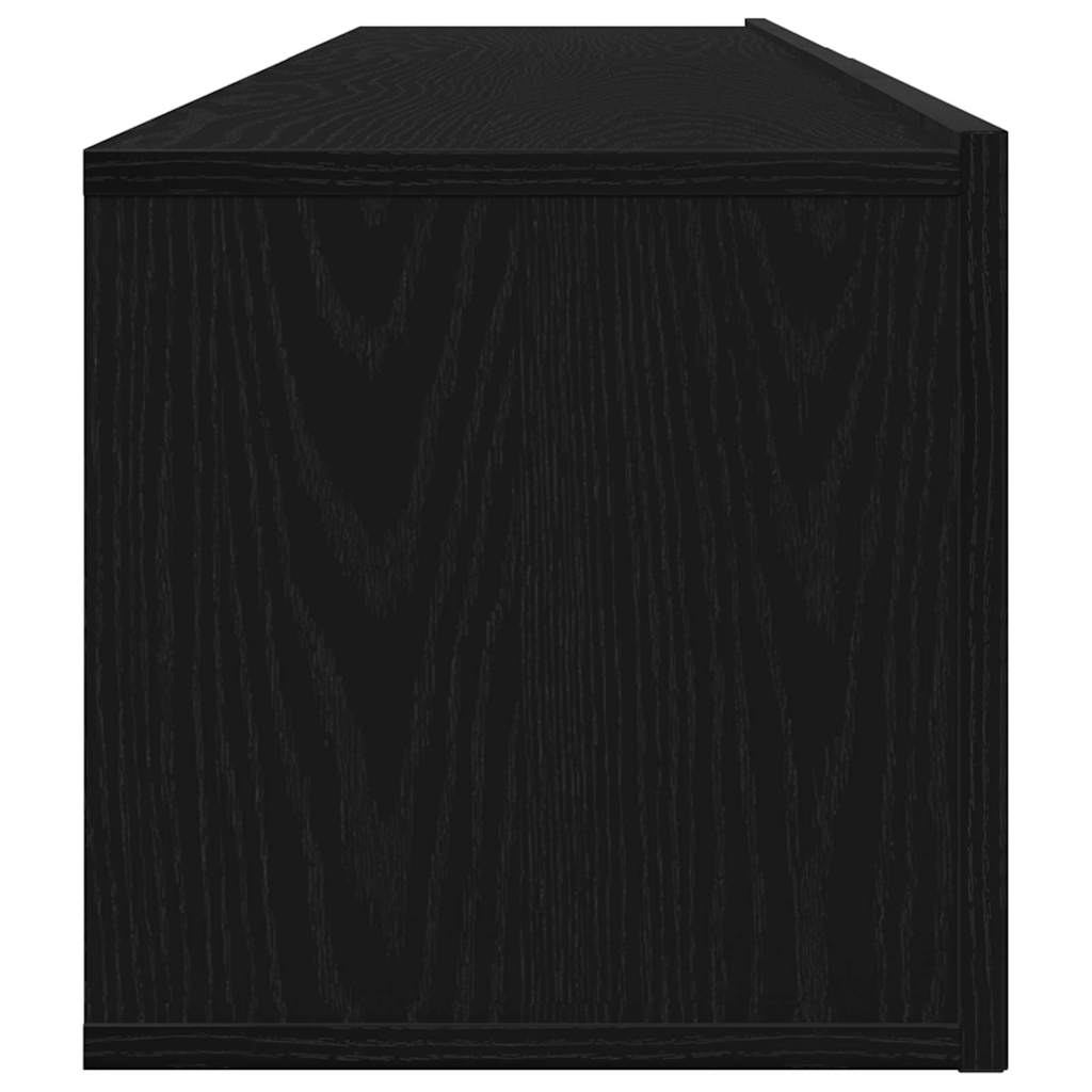 TV-bänkset Väggmonterad 2 pcs Svart Ek Konstruerat trä