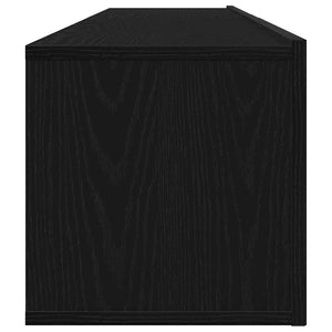 TV-bänkset Väggmonterad 2 pcs Svart Ek Konstruerat trä