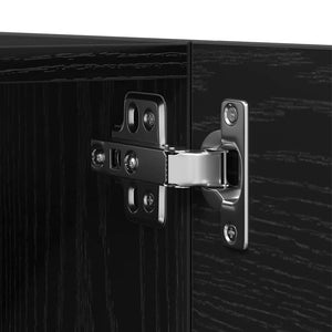 TV-bänkset Väggmonterad Svart Ek Konstruerat trä