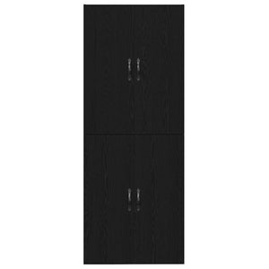 Väggmonterat skåp Väggmonterad 2 pcs Svart Ek 69,5 x 34 x 90 cm