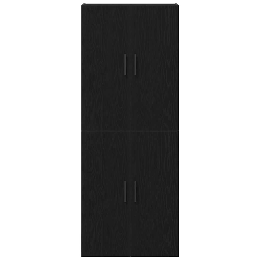Väggmonterat skåp Väggmonterad 2 pcs Svart Ek 69,5 x 34 x 90 cm