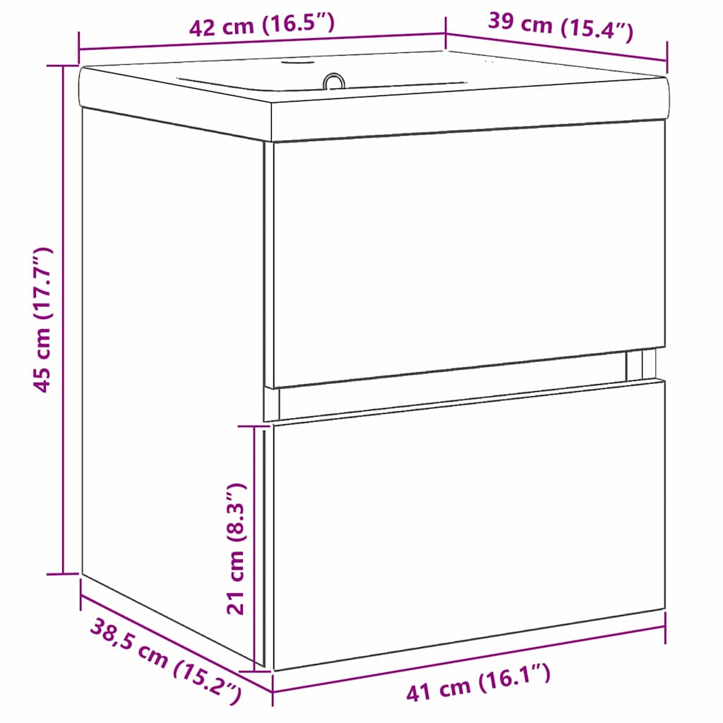 Diskho skåp med dörr Svart ek 41 x 39 x 62 cm Konstruerat trä
