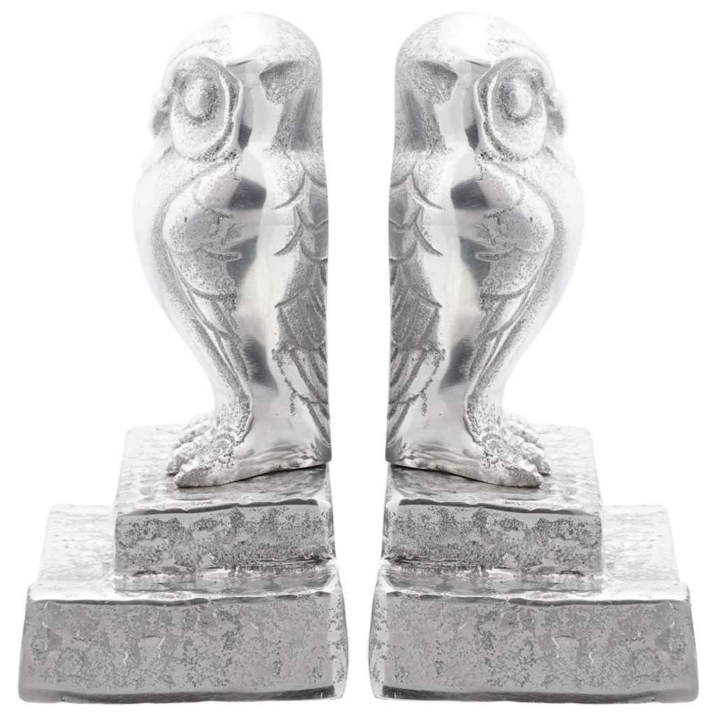 Bokstöd 2 pcs Silver 12 x 9 x 19 cm Aluminium