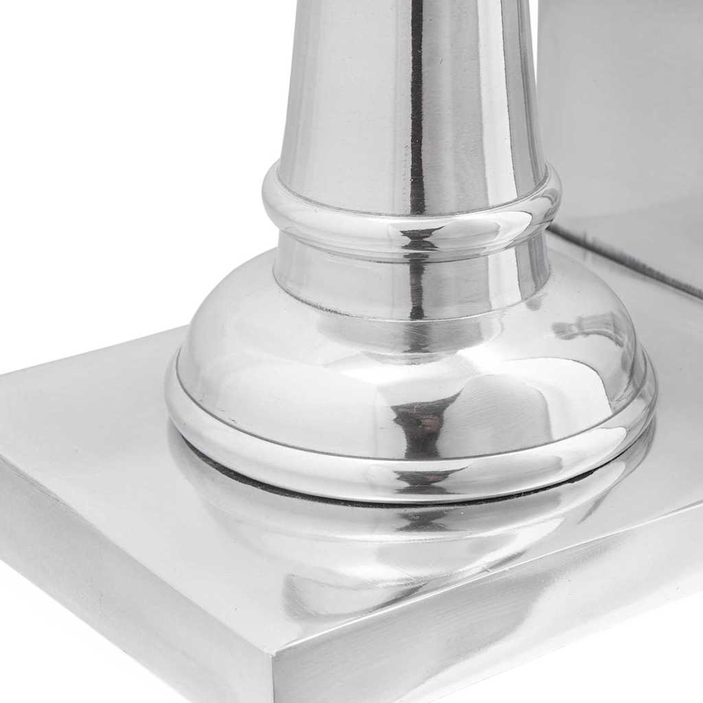 Bokstöd 2 pcs Silver 11 x 12 x 19,5 cm Aluminium