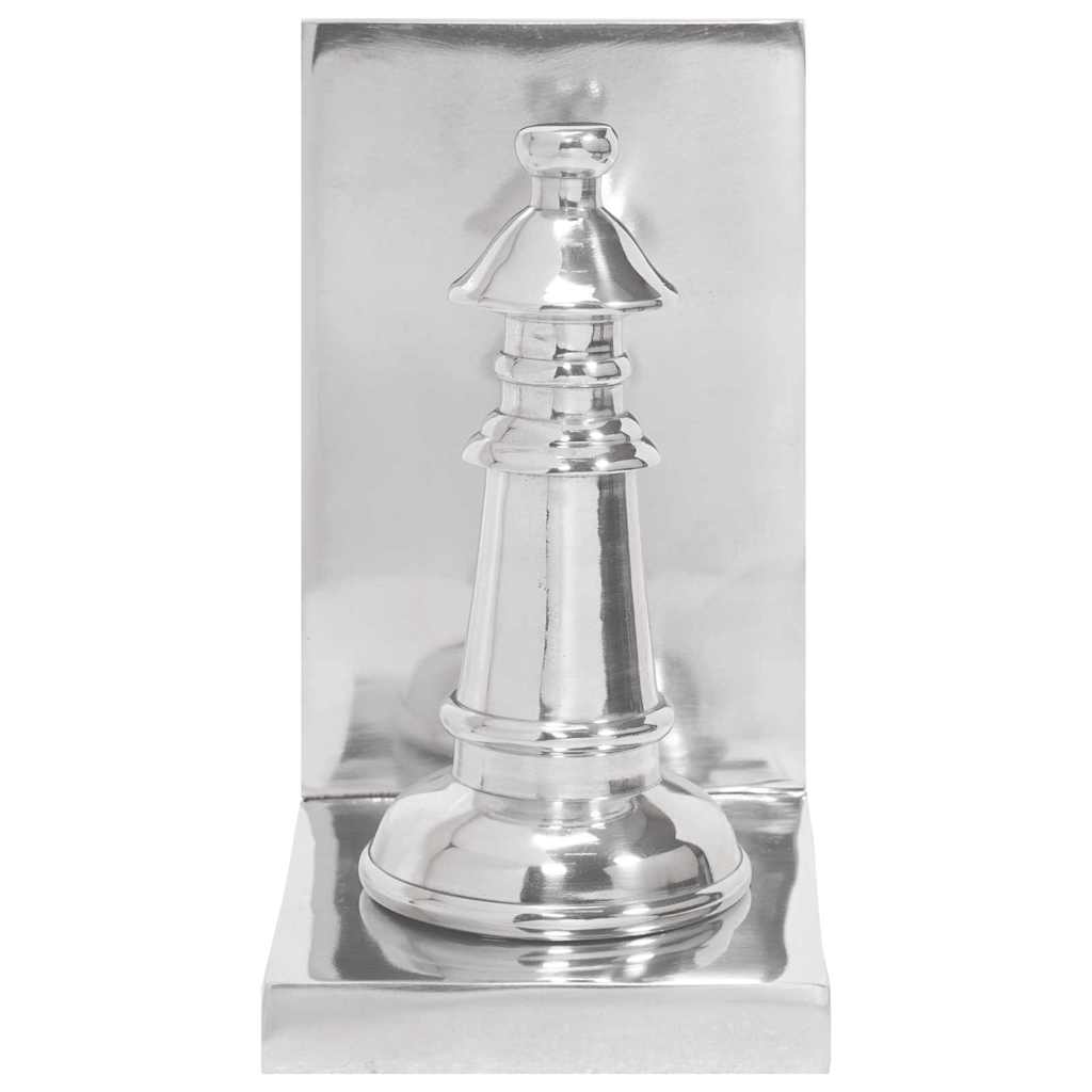 Bokstöd 2 pcs Silver 11 x 12 x 19,5 cm Aluminium