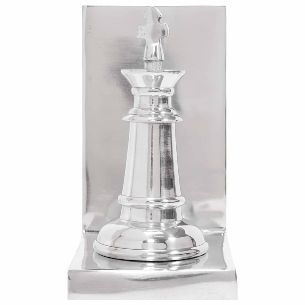 Bokstöd 2 pcs Silver 11 x 12 x 19,5 cm Aluminium